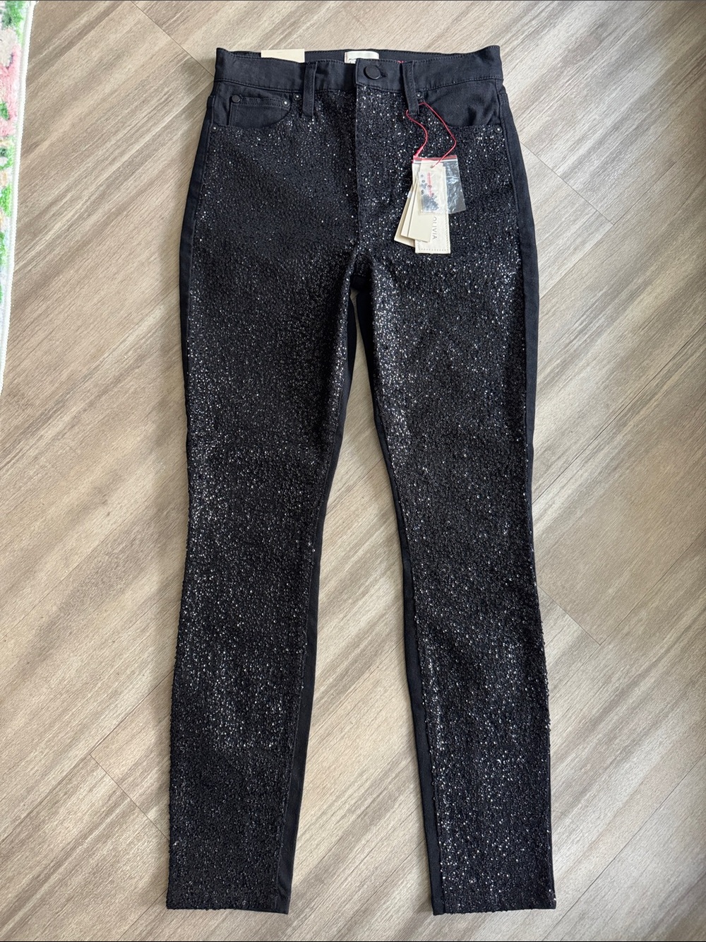 Alice + Olivia Queen of the Night Sparkle Skinny Jeans